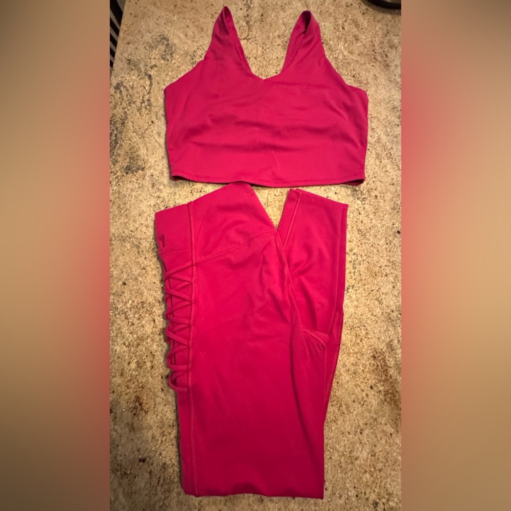 Fuchsia All in Motion (Target) activewear set featuring: top XXL- pant L